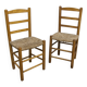 Pair of rustic chairs in solid ash