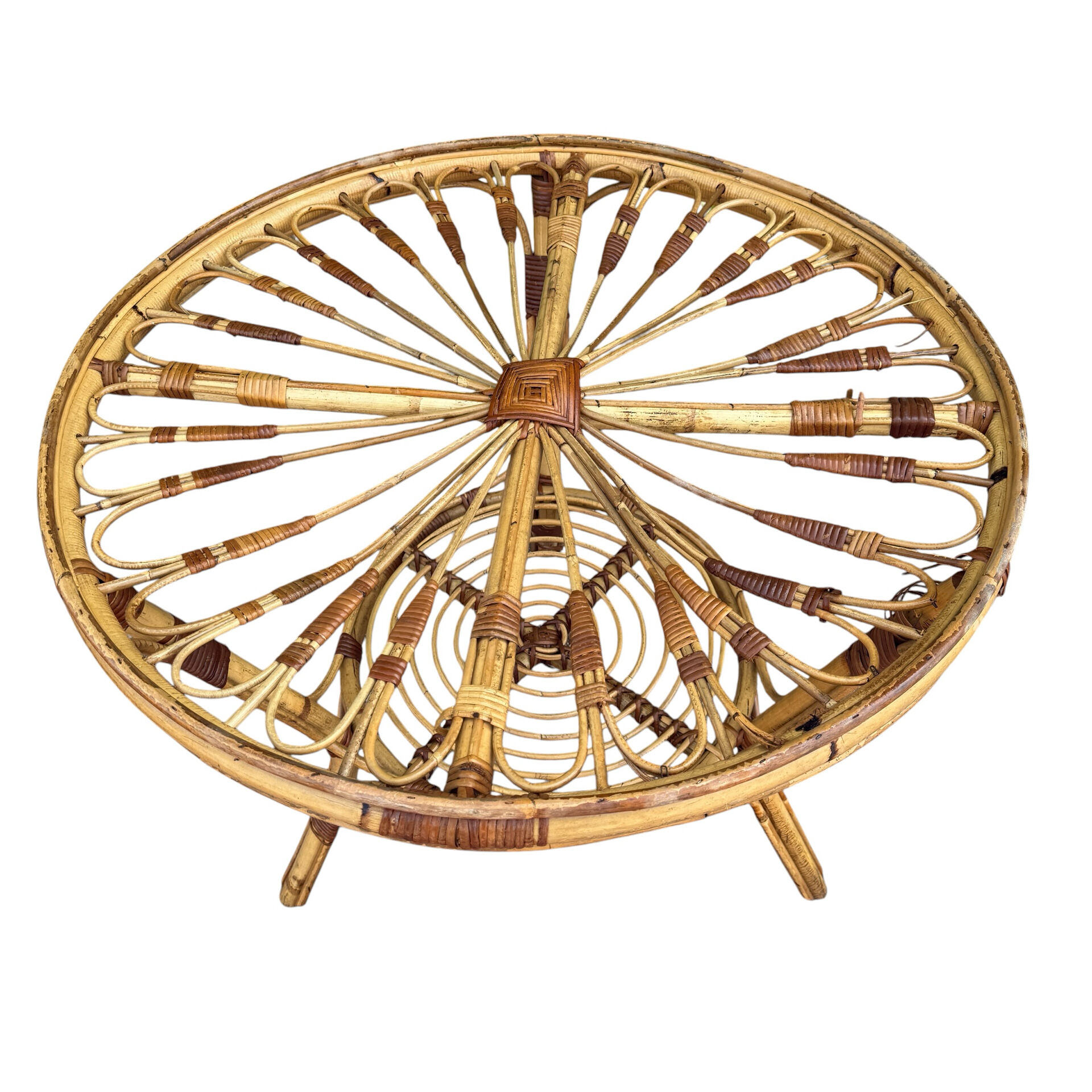 1950s rattan table from France