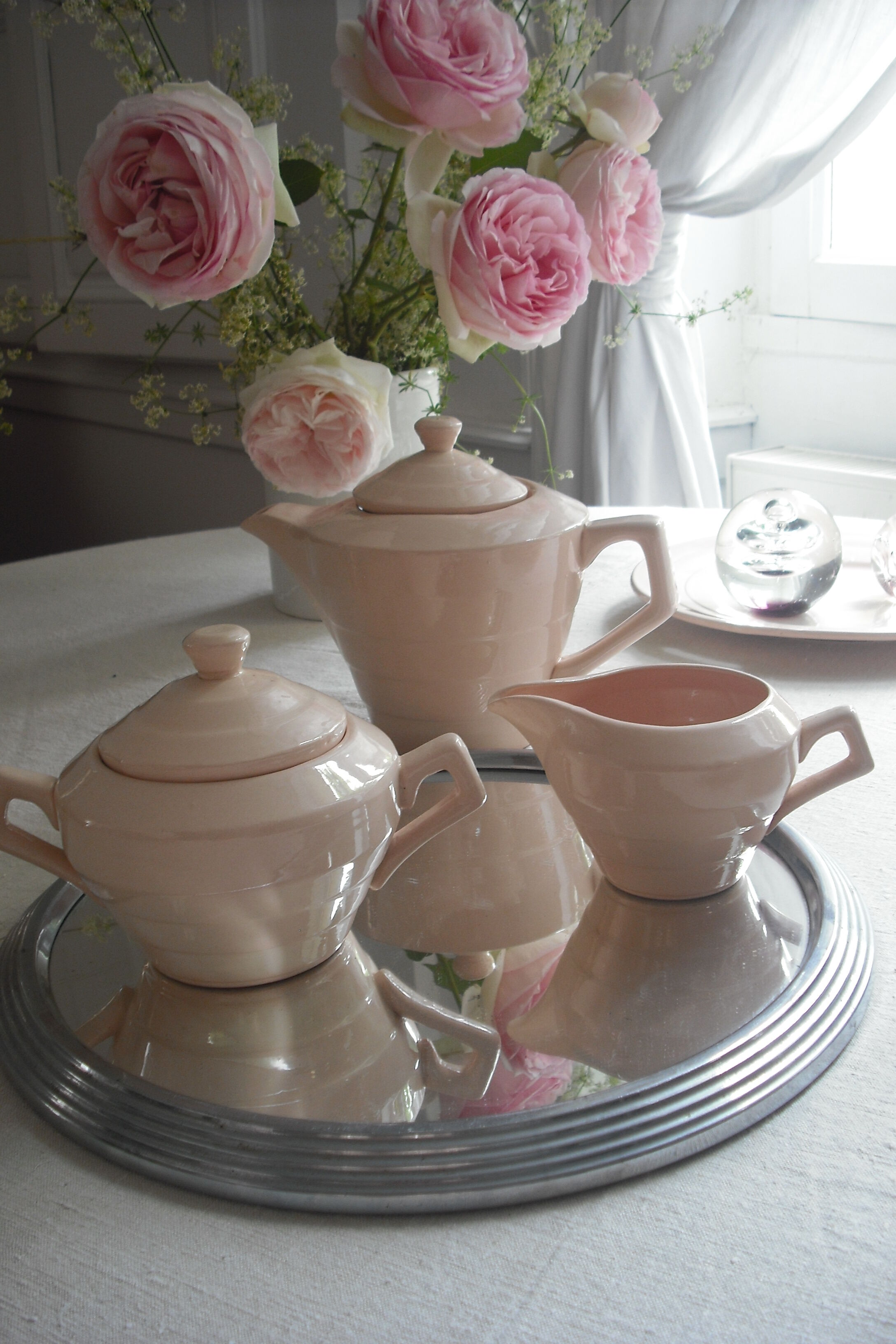 Coffee service powder pink 52 parts 1930