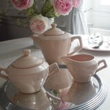 Service à café rose poudré 52 pièces 1930