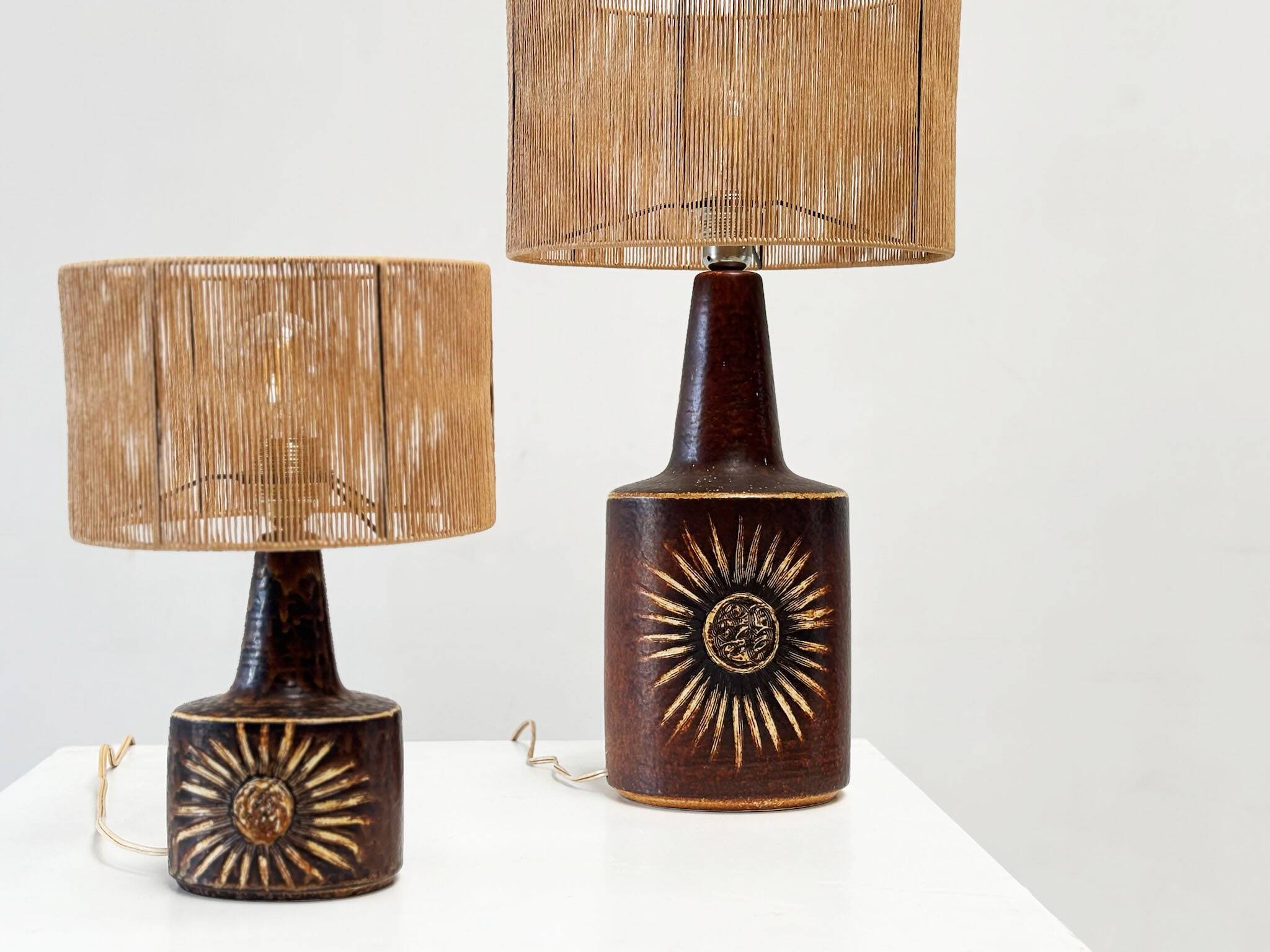 Pair of Sun serie table lamps by Søholm for Bornholm