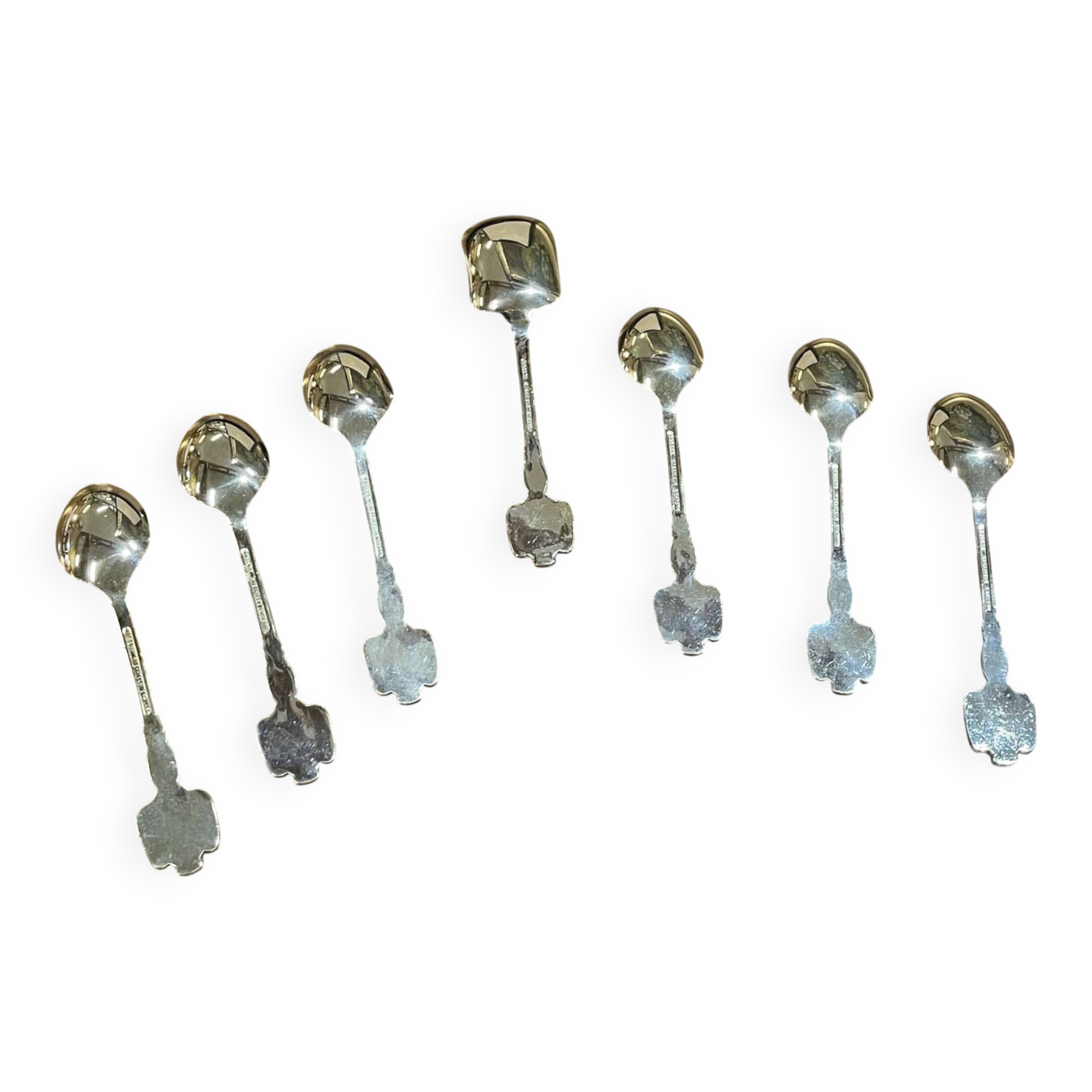 Set of 6 silver-plated English dessert spoons