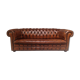 Upholstered chesterfield brown sofa