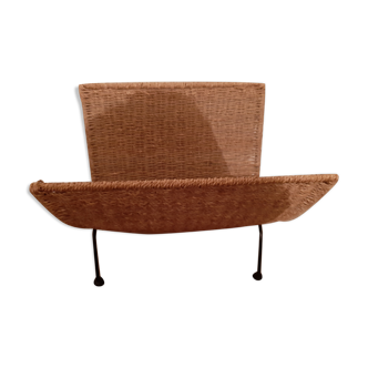 Rattan and metal magazines