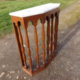 Oak and Marble Console