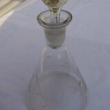 Old shape conical and engraved decanter
