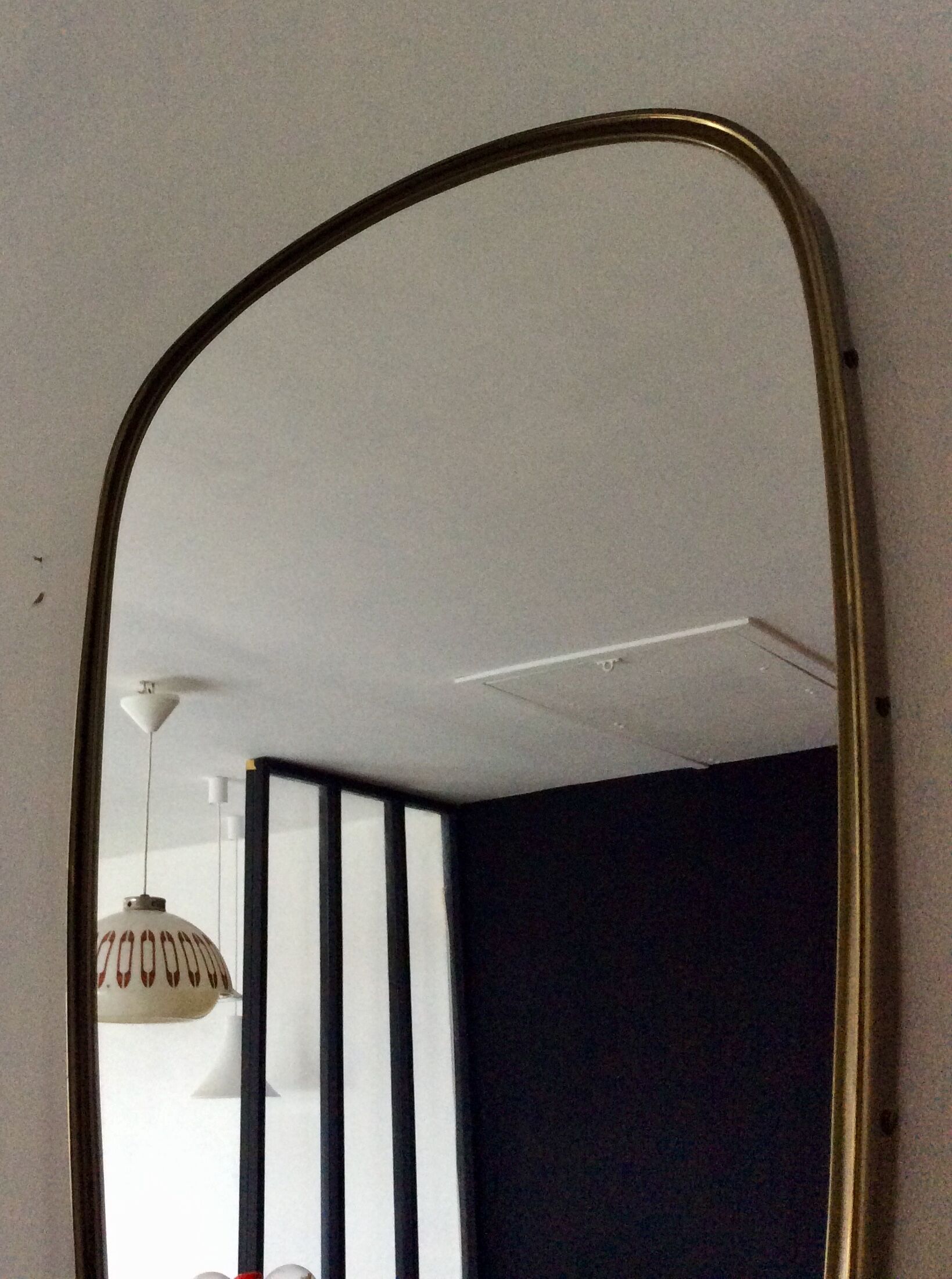 Asymmetrical mirror rearview mirror from the 50s-60s - 57x36cm