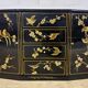 Vintage Chinese sideboard / lacquer cabinet (black / birds) Bohemian
