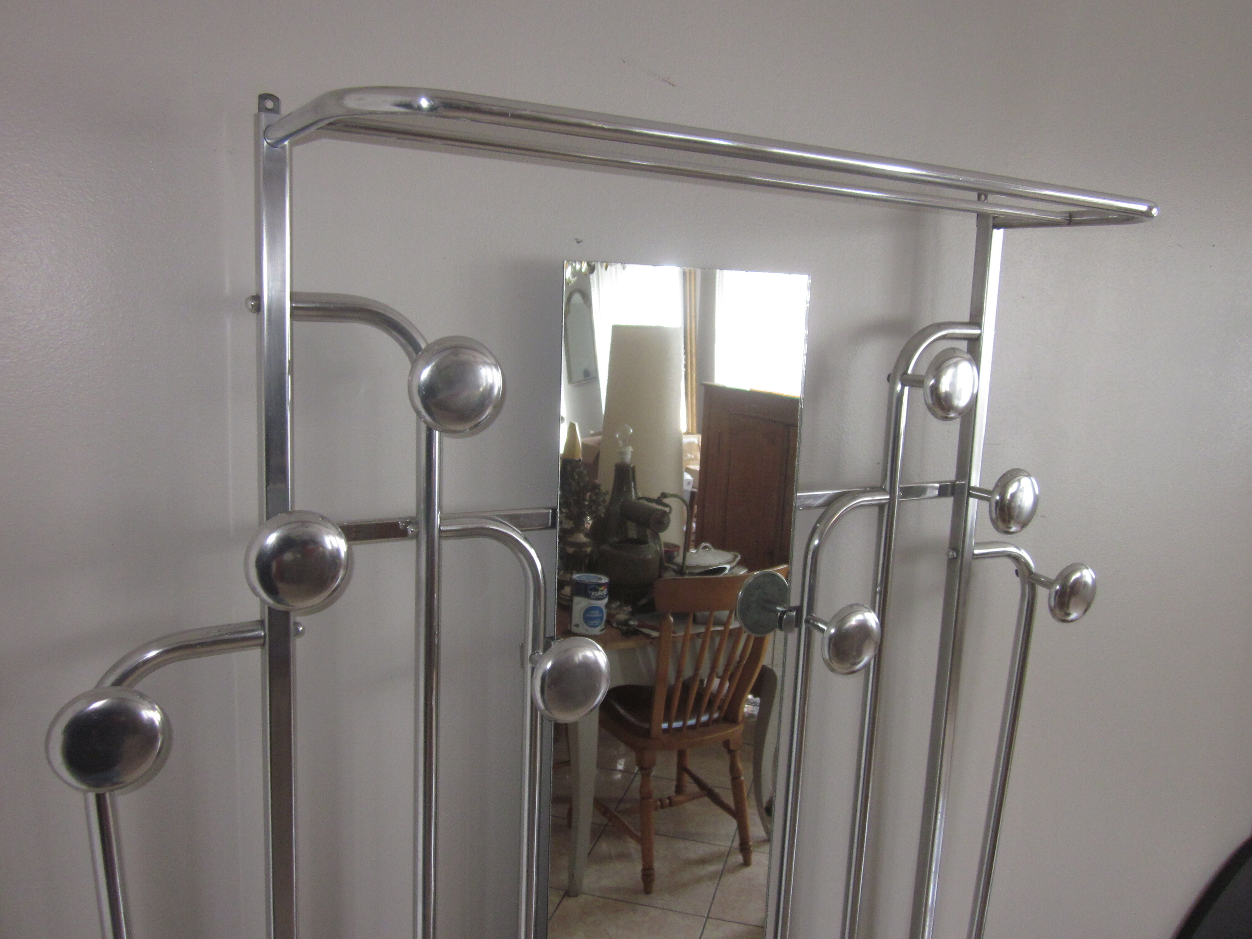 Aluminum coat rack from the 1950s