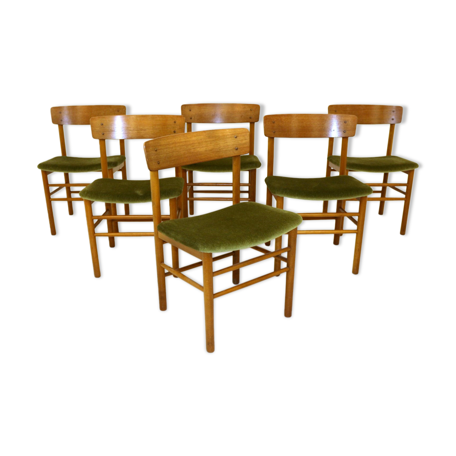 Set of 6 teak chairs, Denmark, 1960