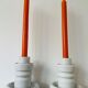 Set of 2 porcelain candle holders