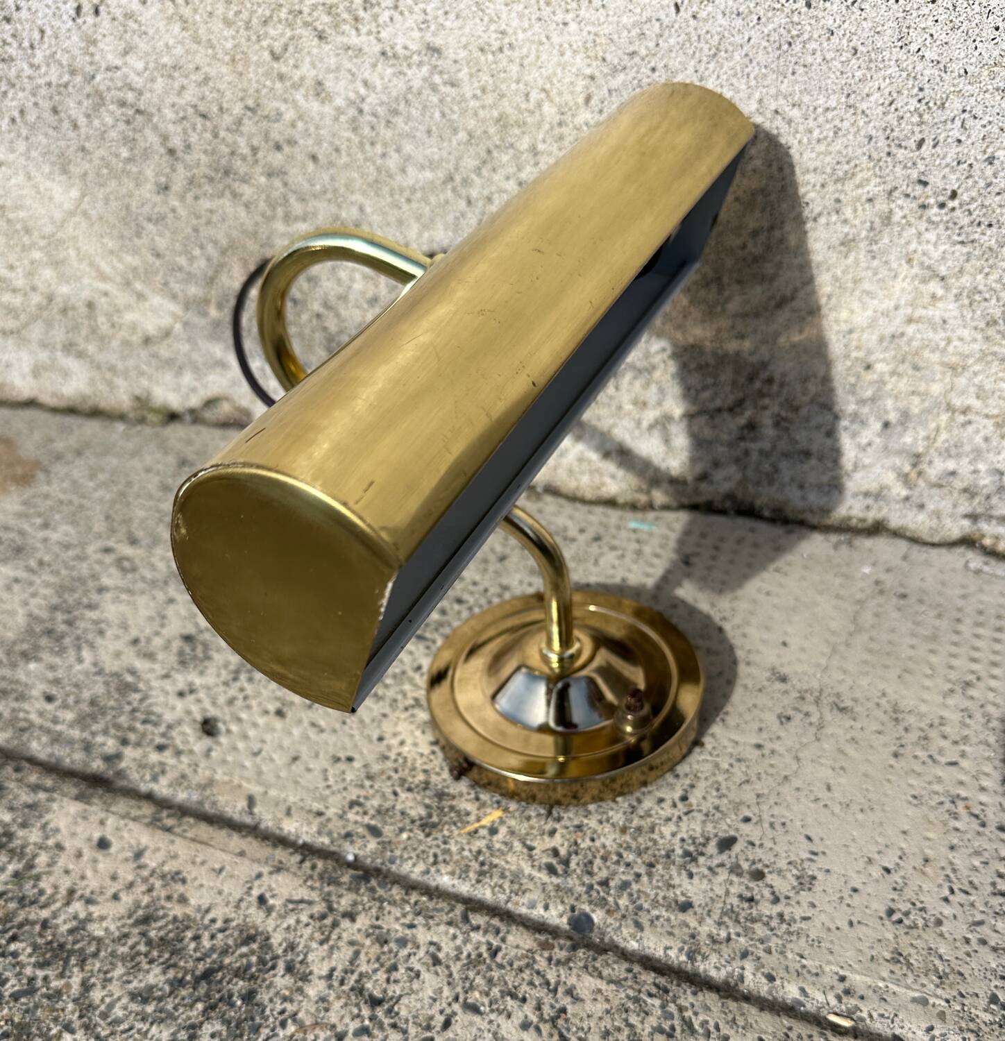 Pair of antique brass desk lamps, desk sconces.