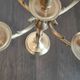 Brass candelabrum with 5 lights, scroll arms – Louis XV style – vintage decor