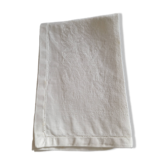 10 white damask cotton napkins