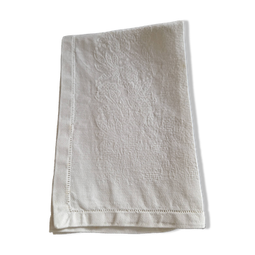 10 white damask cotton napkins