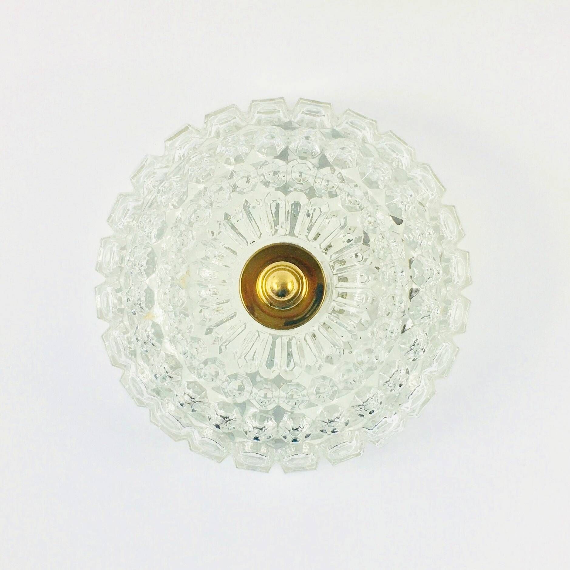 Large Mid-Century Bubble Glass Flush Mount/Ceiling Light by Helena Tynell for Limburg, Germany, 1960