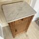 Bedside table / nightstand in pitchpin pine wood and bamboo with marble top