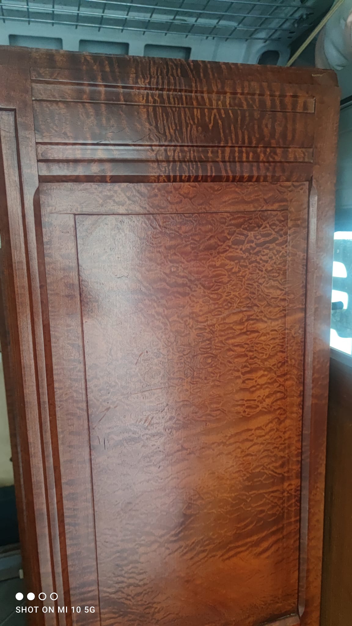 Bibliothèque de bureau 1925 en acajou ondé massif