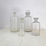 Antique glass pharmacy bottles