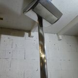 Modernist floor lamp in polished aluminum
