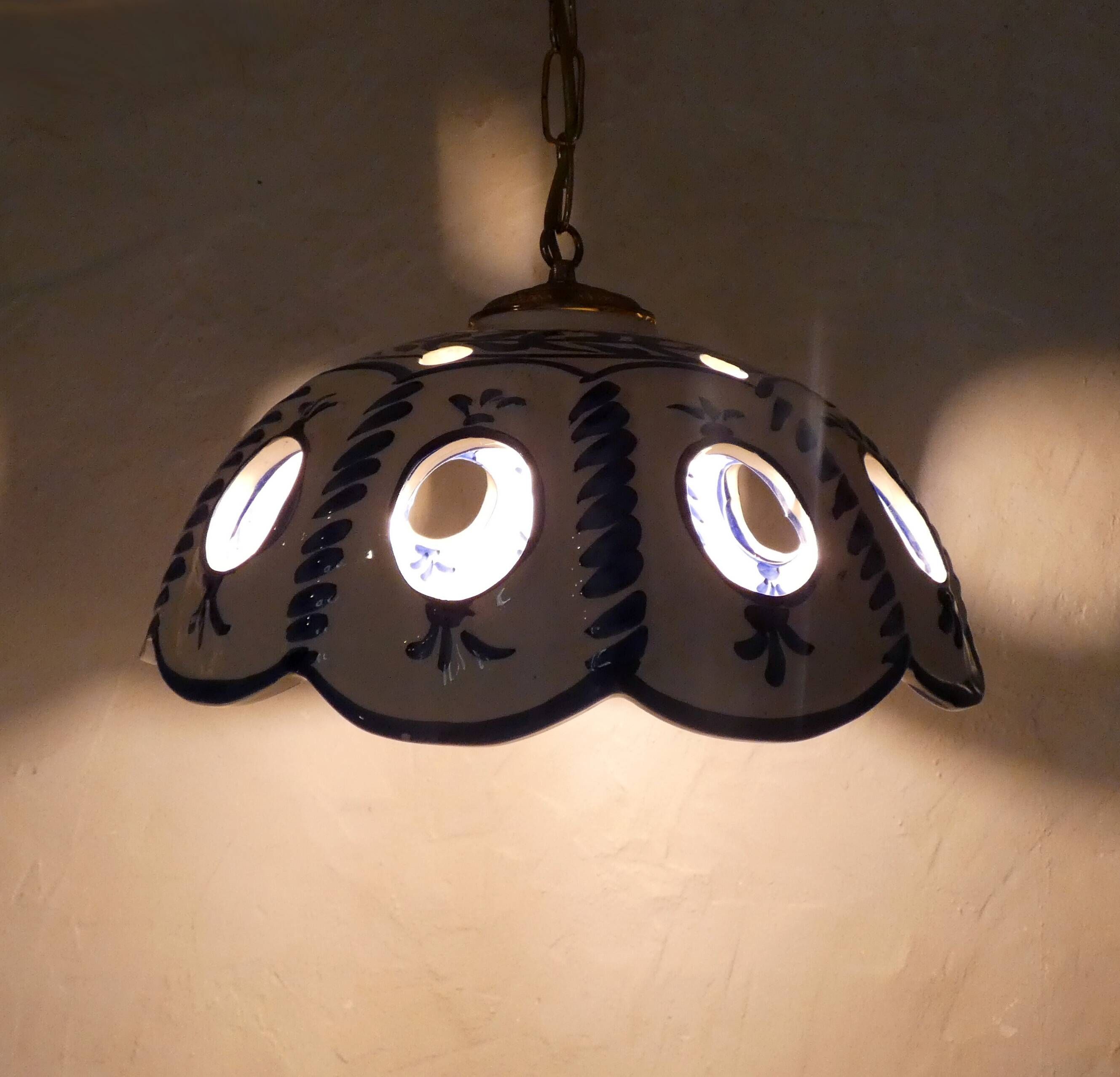 pendant lamp chandelier openwork ceramic lampshade