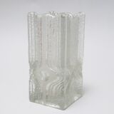 Brutalist moulded glass vase from the 1970s.