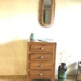 Old blond wooden chiffonnier