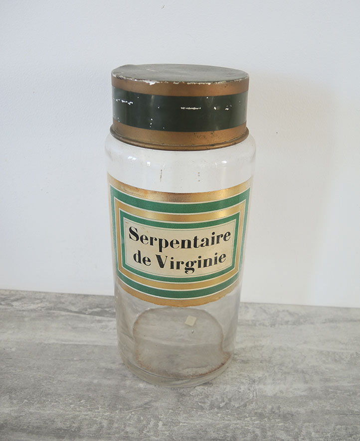 Old Pharmacy Pot / Virginia Snake Apothecary Bottle