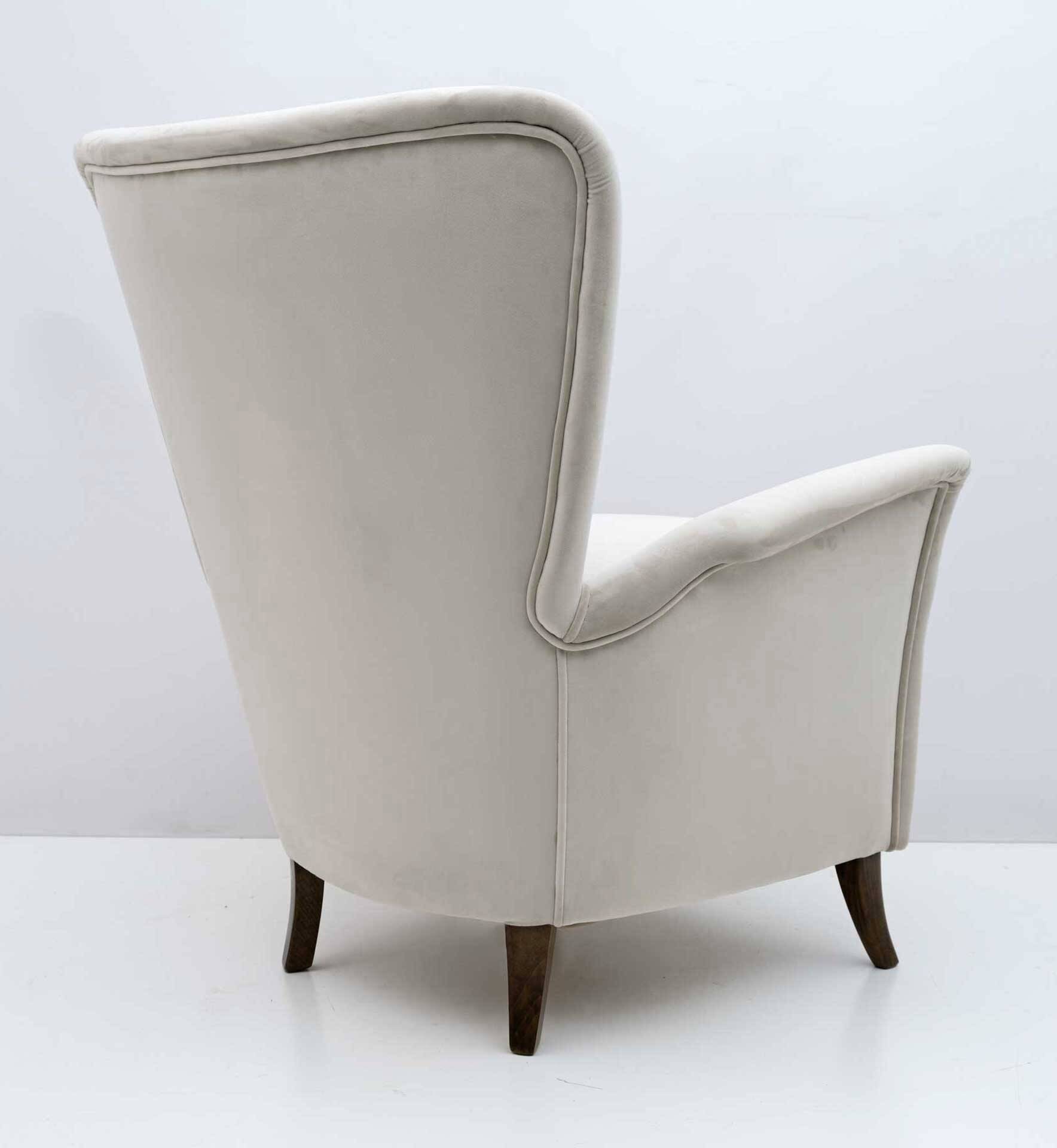 Attributed Gio Ponti Art Dèco Italian Armchair from Hotel Bristol Merano,50