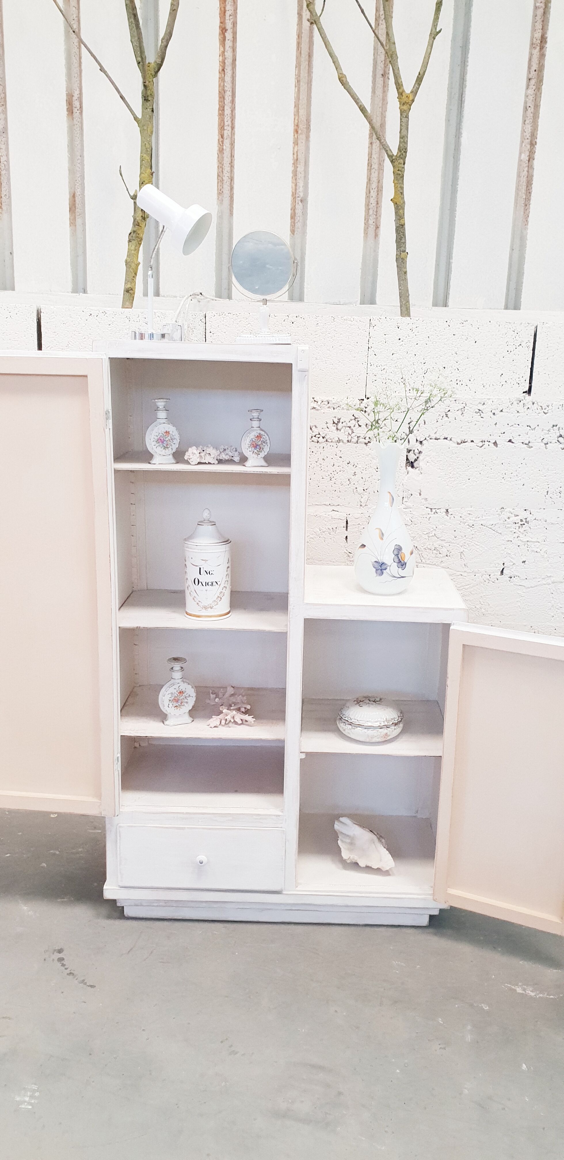 Vintage asymmetrical cabinet