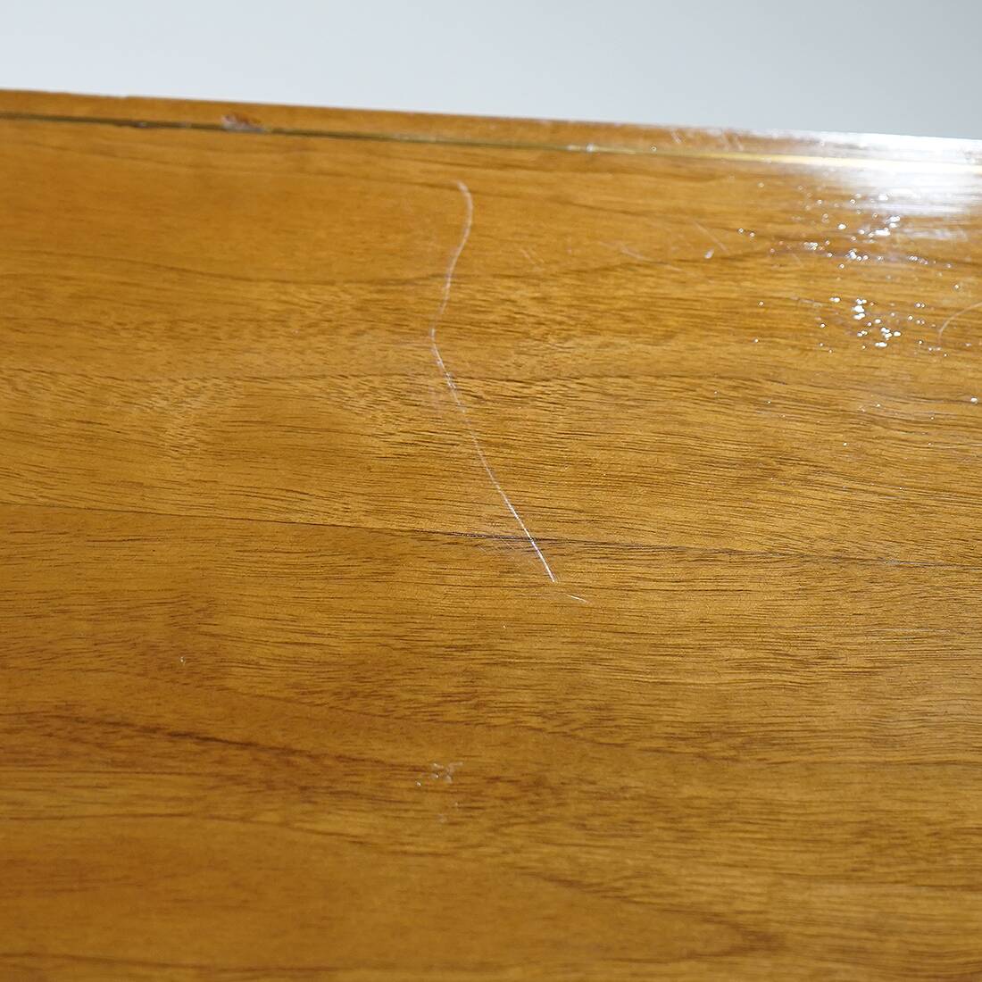 Walnut desk with brass details, 1950s