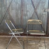 Pair of Yellow Plia Chairs Giancarlo Piretti Castelli Vintage