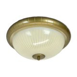 round 36cm metal Gino Sarfatti Style wall Ceiling Light Flushmount, Italy 1950s