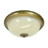 Plafonnier mural rond en métal de 36 cm de style Gino Sarfatti, Italie années 1950