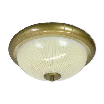 round 36cm metal Gino Sarfatti Style wall Ceiling Light Flushmount, Italy 1950s