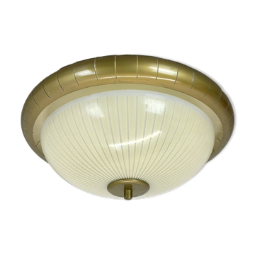 round 36cm metal Gino Sarfatti Style wall Ceiling Light Flushmount, Italy 1950s