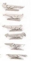 Aristide Colotte, 12 animal-shaped knife rests, Art Deco, excellent condition, case.