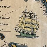 Carte marine océan atlantique vintage, encadrée