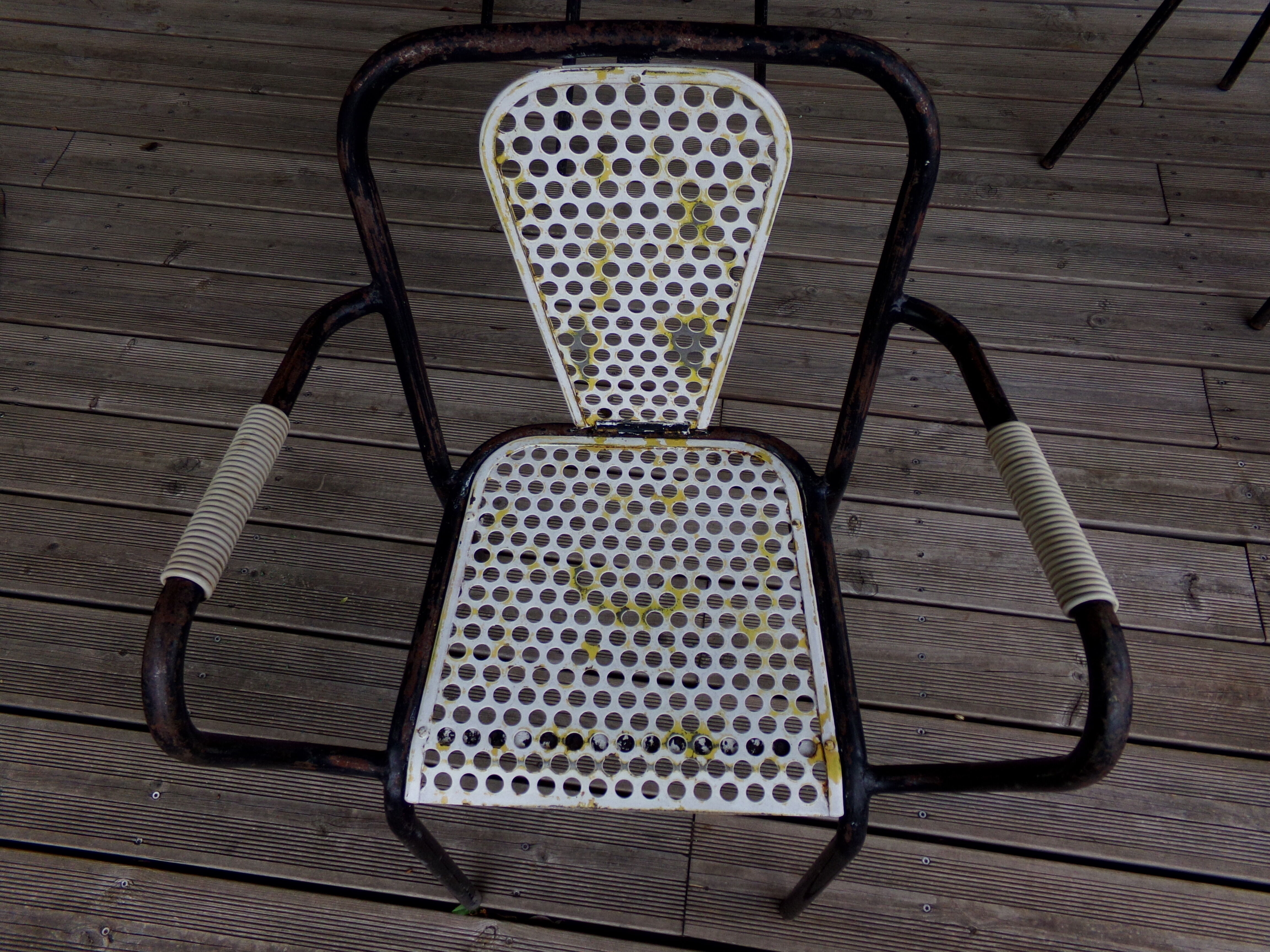 4 armchairs chairs Seducta perforated steel 50s by René Malaval