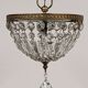 Louis XVI style bronze ceiling light and glass pendants
