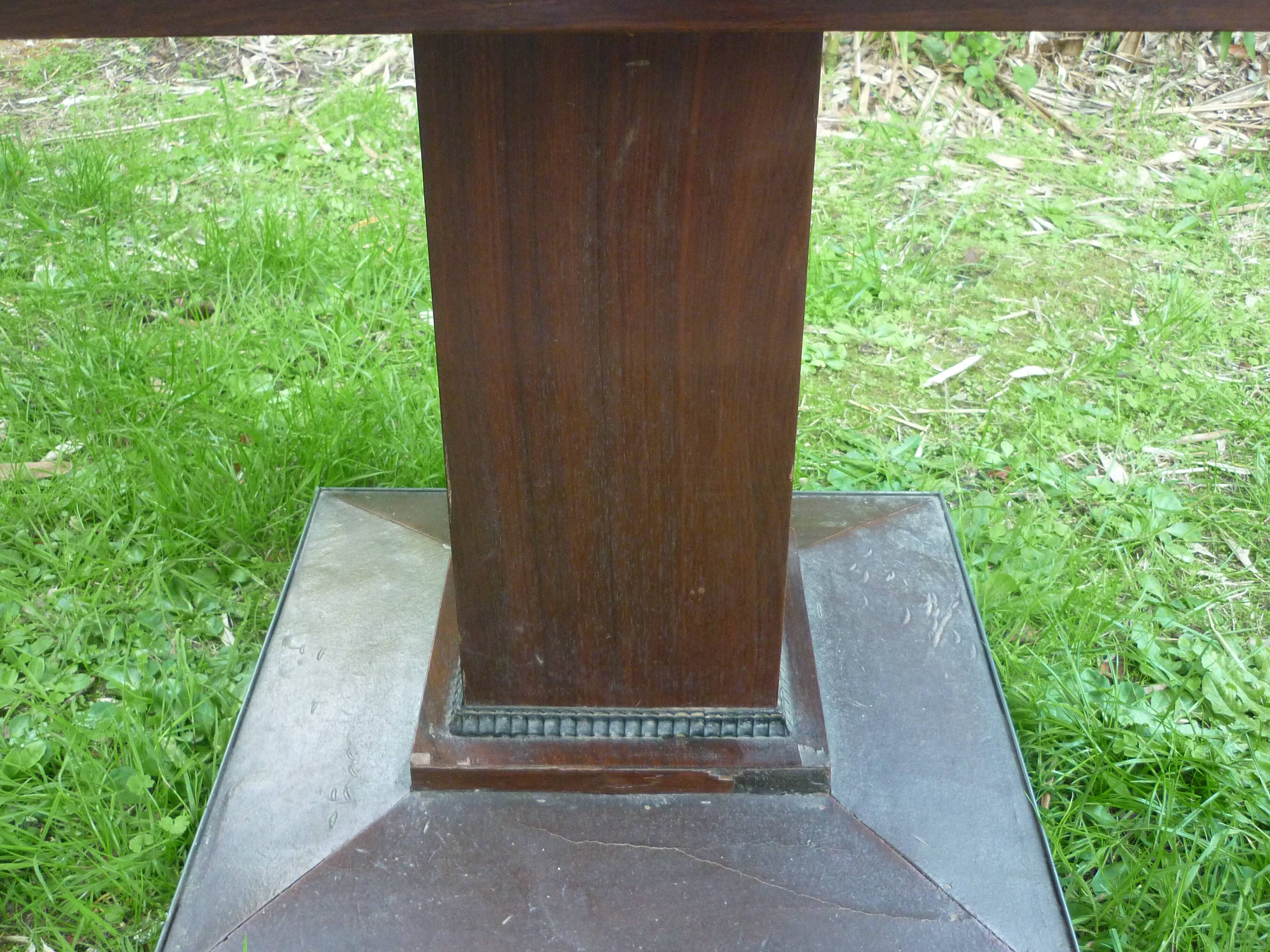Octagonal wooden lounge table 1940-50