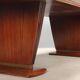 Large vintage wooden and brass table, design, Italy, 1940s-1950s