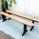 Pair of large wooden benches