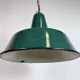 Large Industrial Green Enamel Factory Pendant Lamp, 1960s