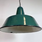 Large Industrial Green Enamel Factory Pendant Lamp, 1960s
