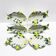 Set of 8 Italian fish plates in Barbotine ceramic.