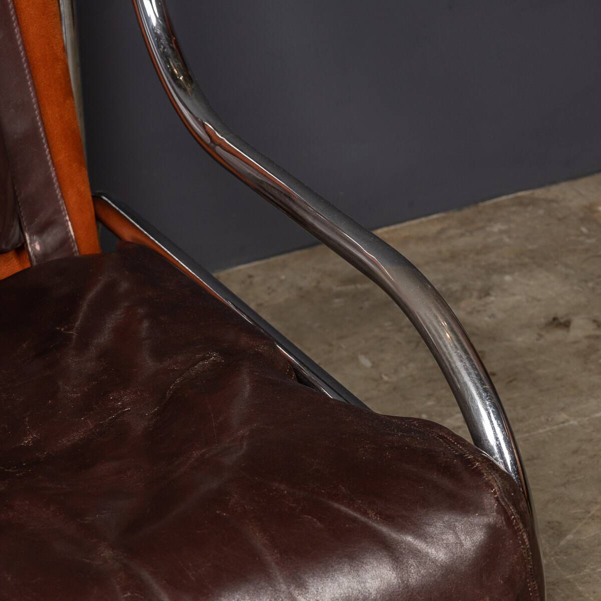 A 20thc italian brown leather sofa by gae aulenti for poltronova c.1962