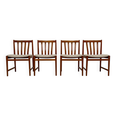 1960s Set of 4 Vintage Teak Dining Chairs by Slagelse Møbelværk