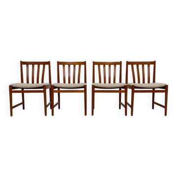1960s Set of 4 Vintage Teak Dining Chairs by Slagelse Møbelværk