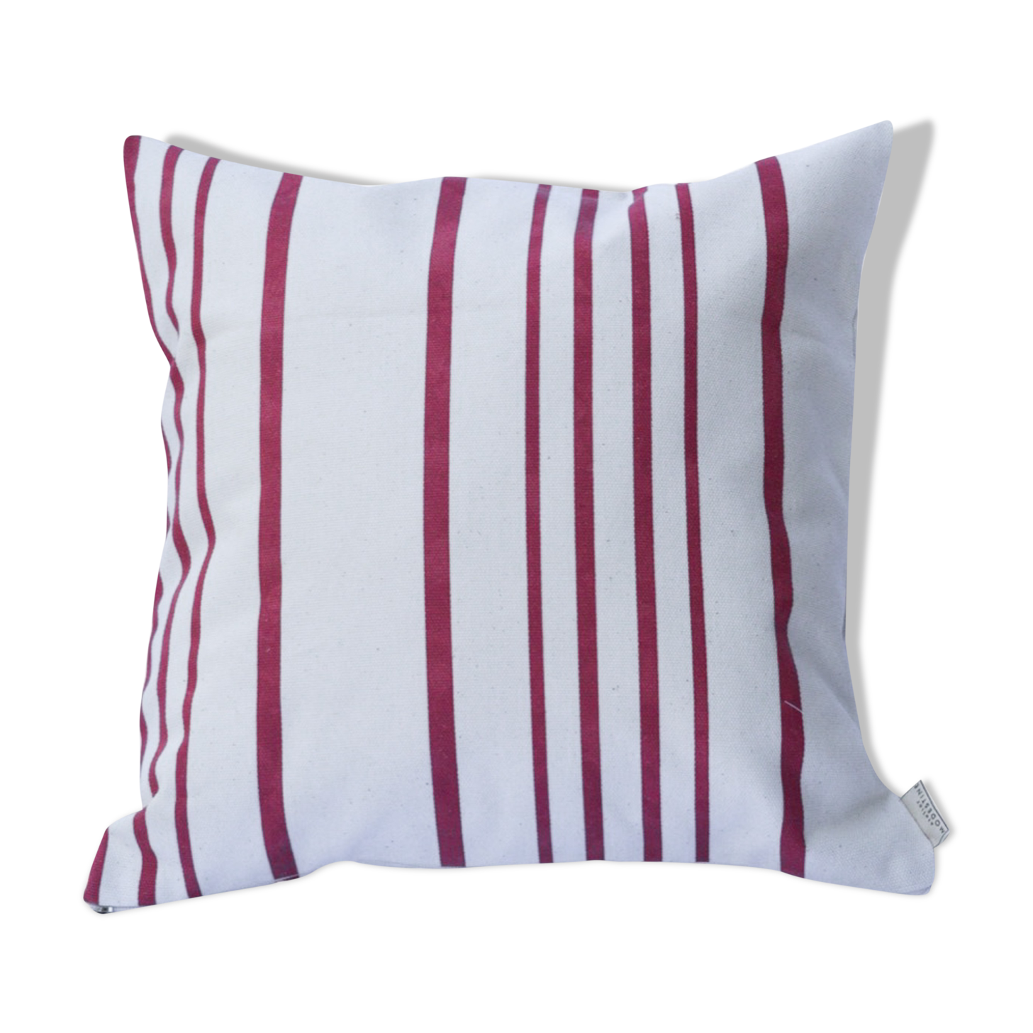 Cushion 40x40 striped red canvas